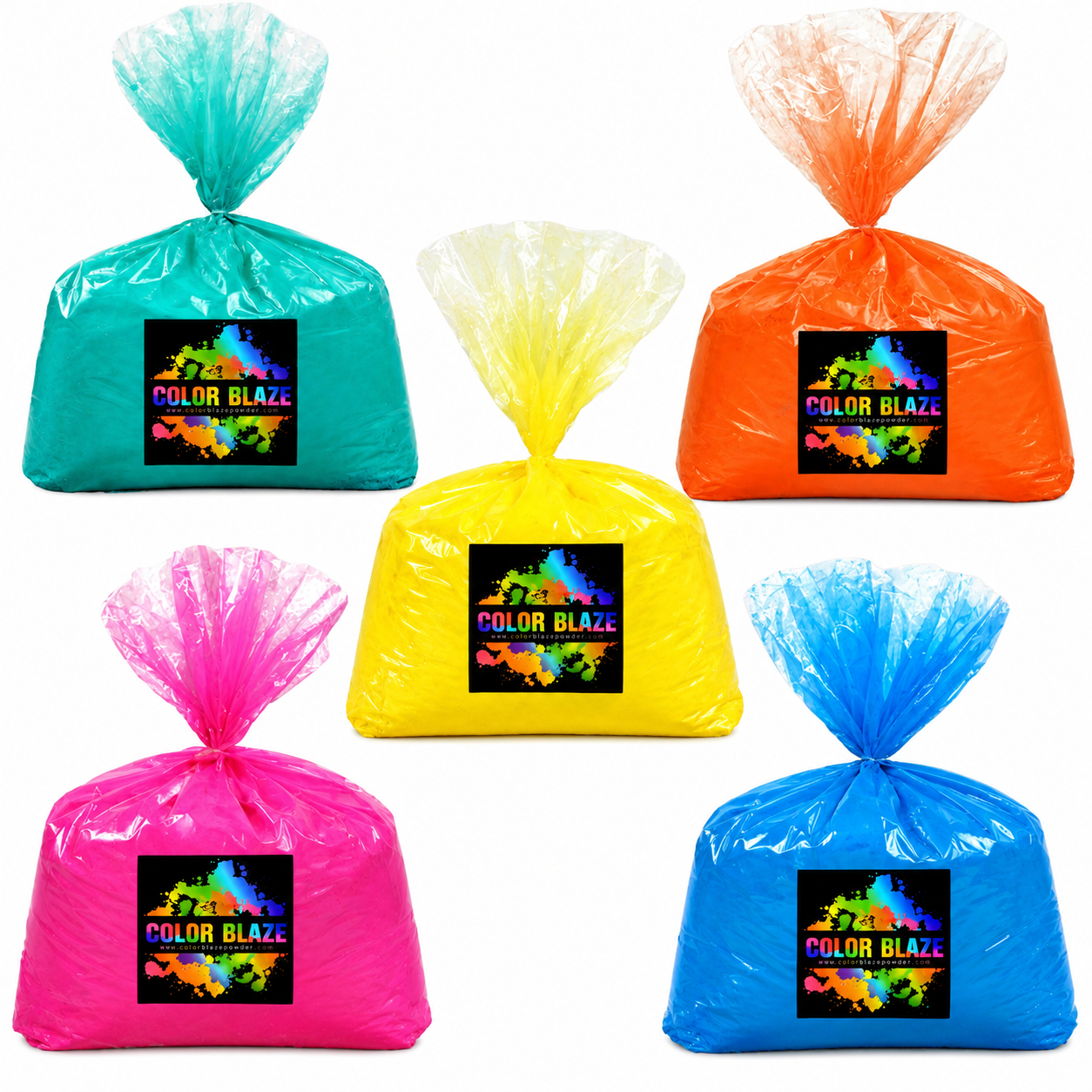 Bulk Color Powder 25lb Multi Mix Pack (5 Colors of Your Choice) - Color Fun Run, Holi, Gender Reveal & Events