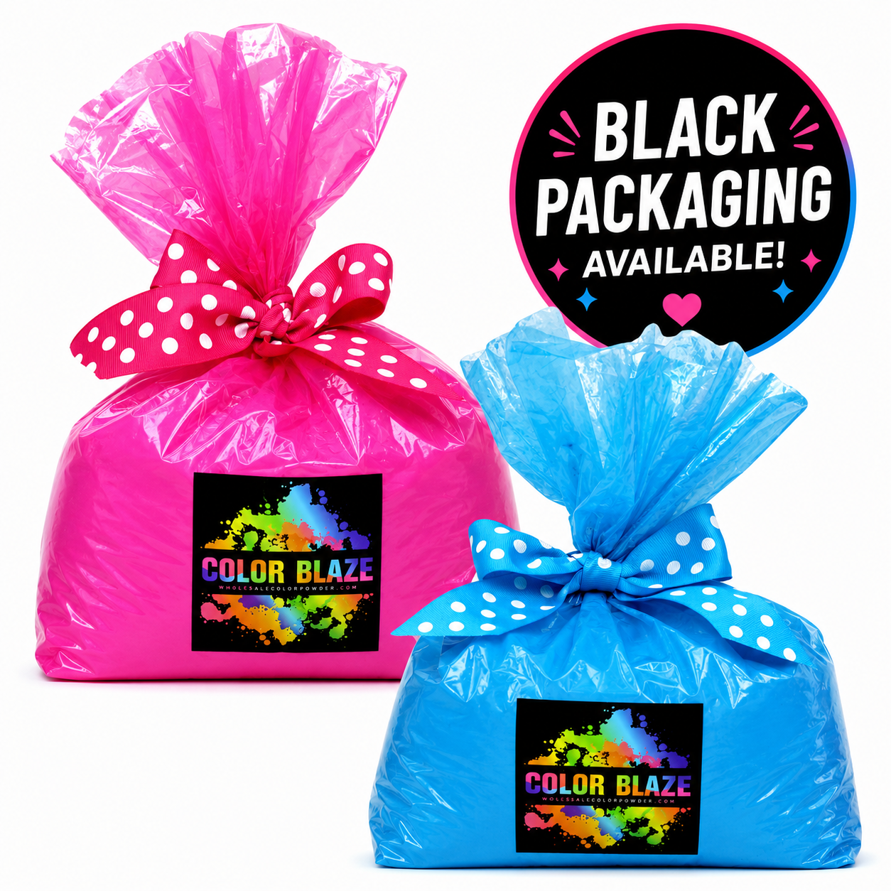 10lb Gender Reveal Color Powder (2 - 5lb Bags) Color Blaze® Clear Pink & Blue