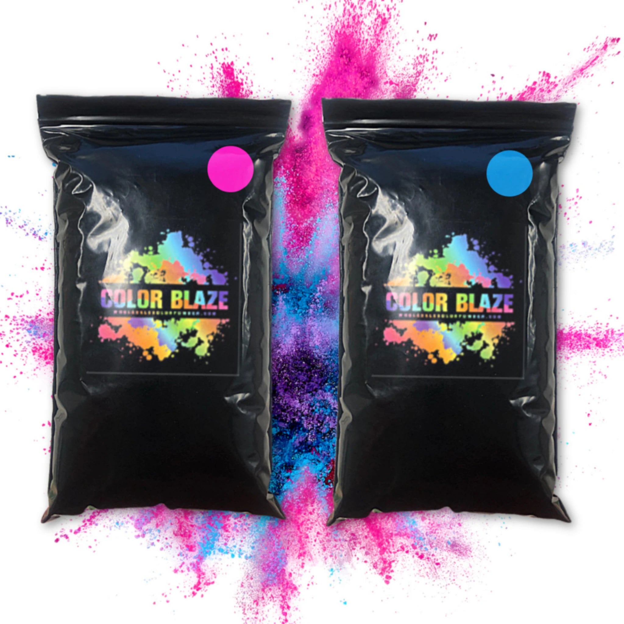2lb Blackout Gender Reveal Color Powder (2 - 1lb Bags) Color Blaze® Pink & Blue