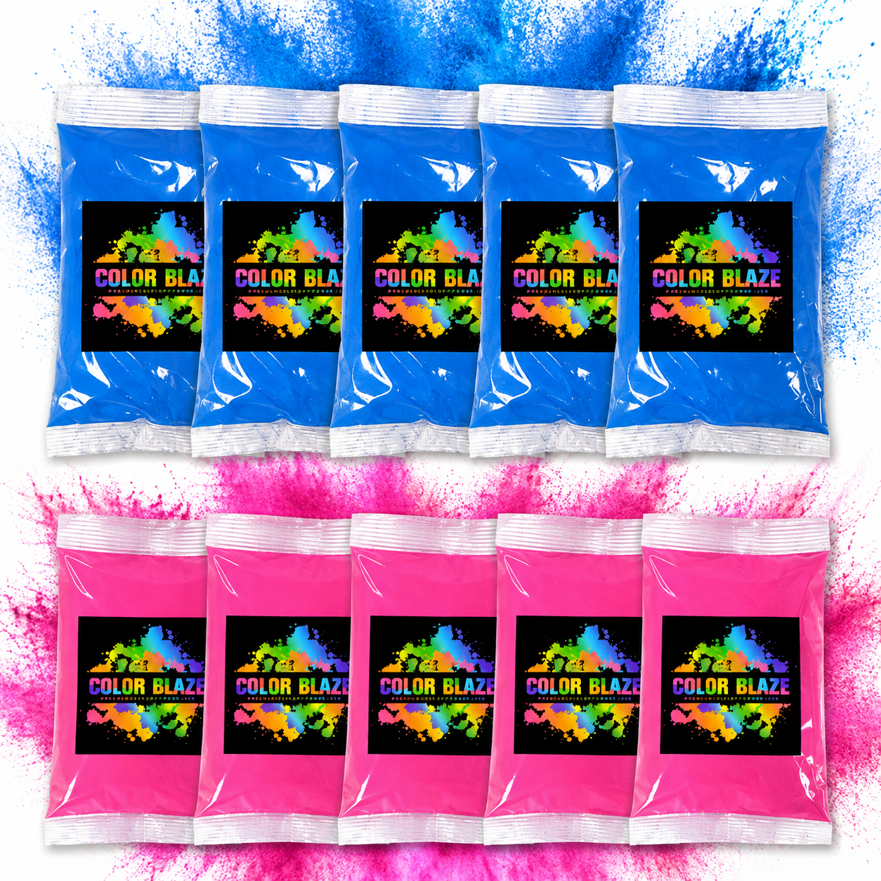 10 Gender Reveal Color Packets Color Blaze® 10 Pink & Blue