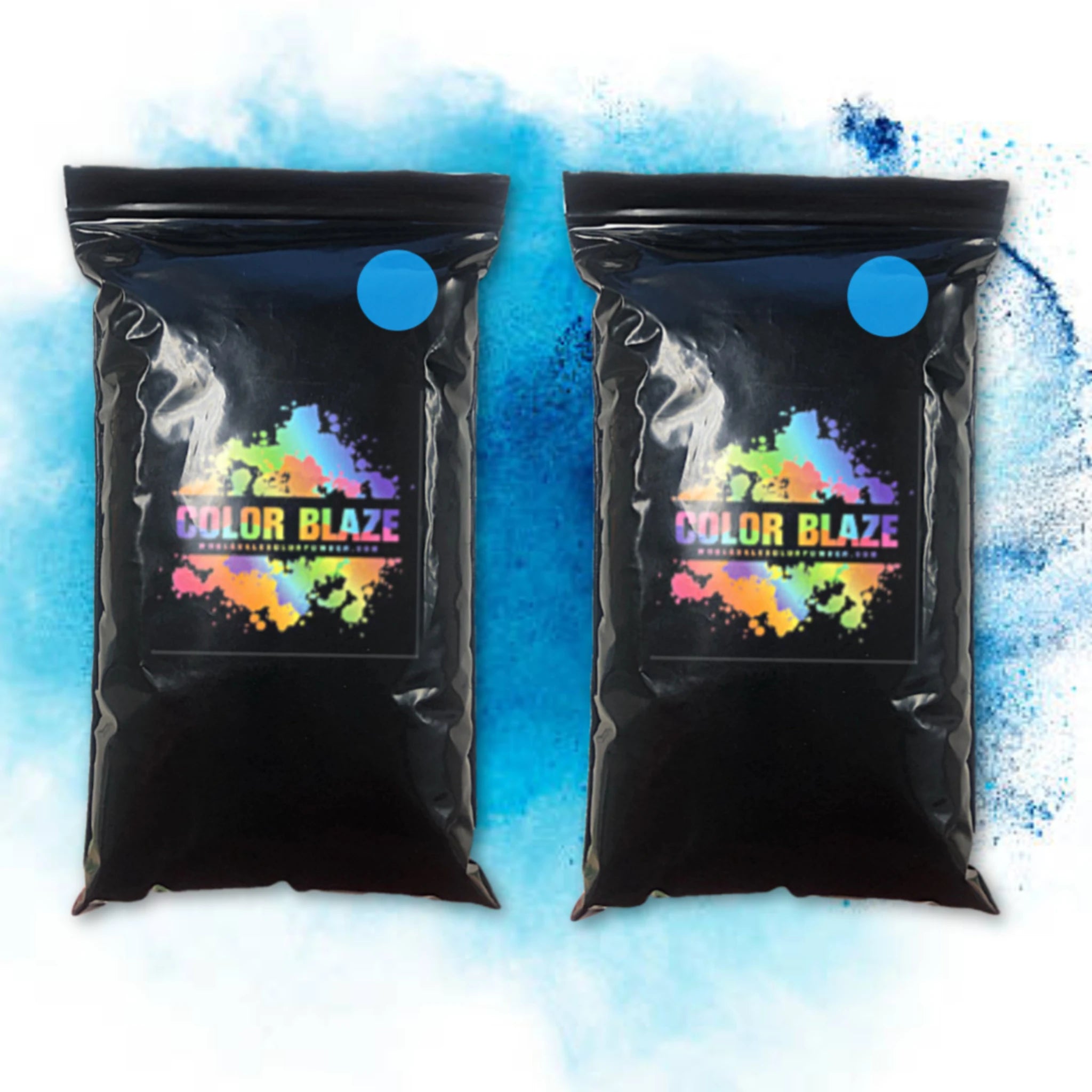 2lb Blackout Gender Reveal Color Powder (2 - 1lb Bags) Color Blaze® Blue