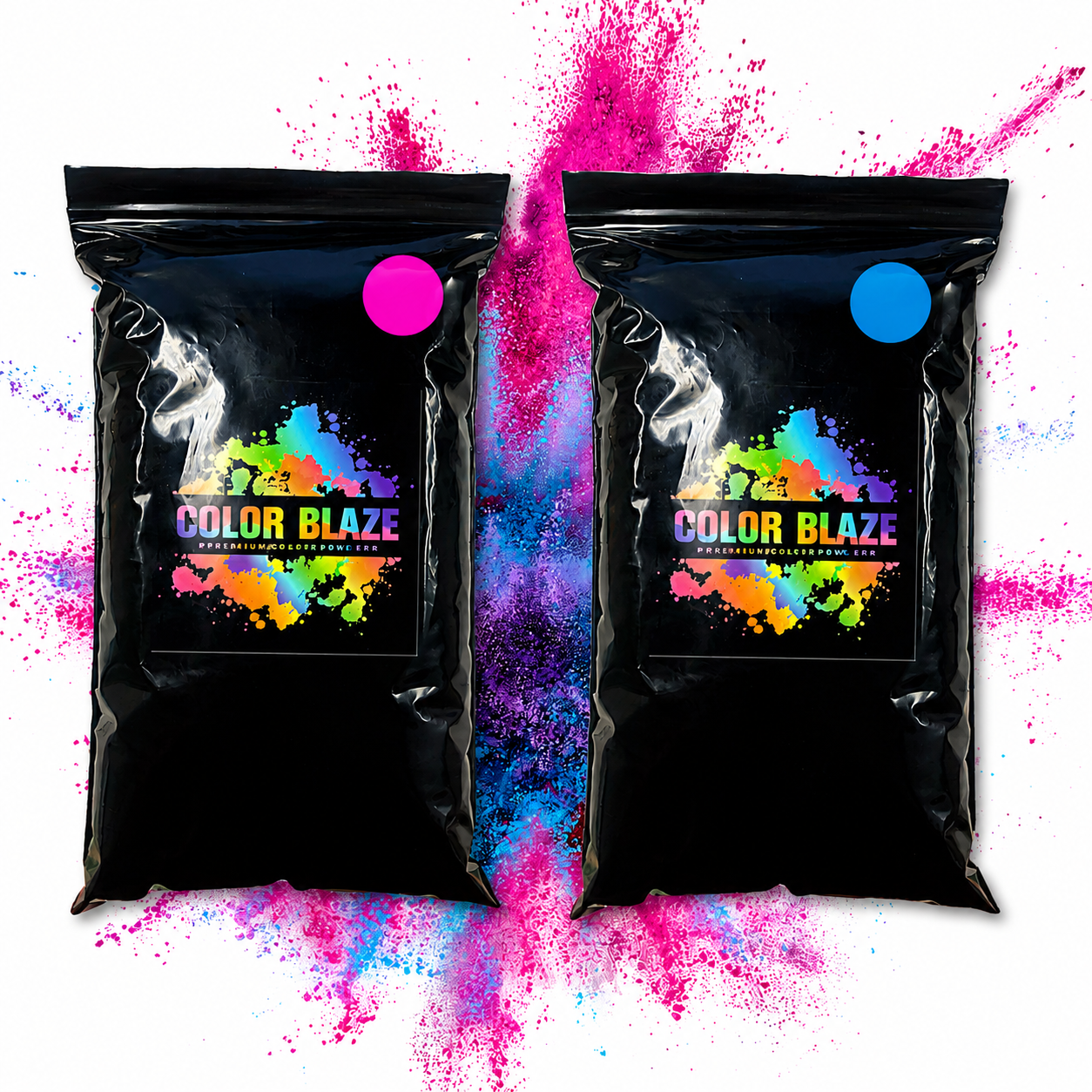 2lb Blackout Gender Reveal Color Powder (2 - 1lb Bags) Color Blaze® Pink & Blue