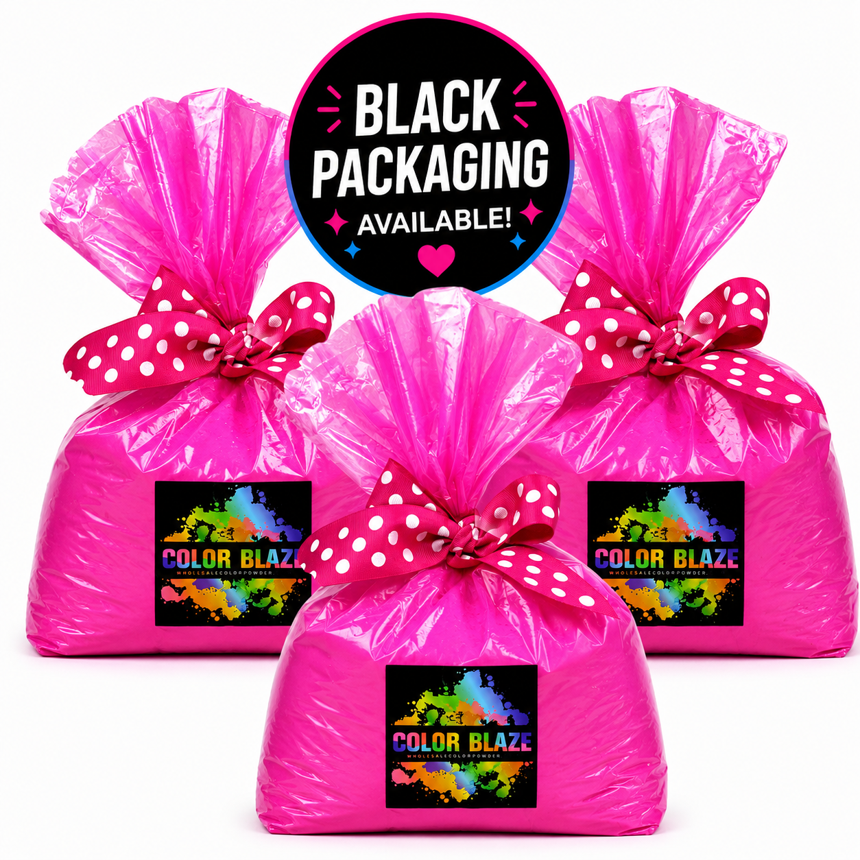 15lb Gender Reveal Color Powder (3 - 5lb Bags) Color Blaze® Clear Pink